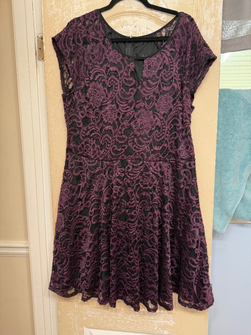 City Studio purple lace dress 22W